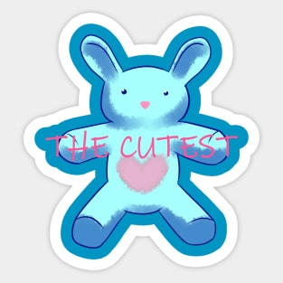 The cutest bunny blue and pink Sticker